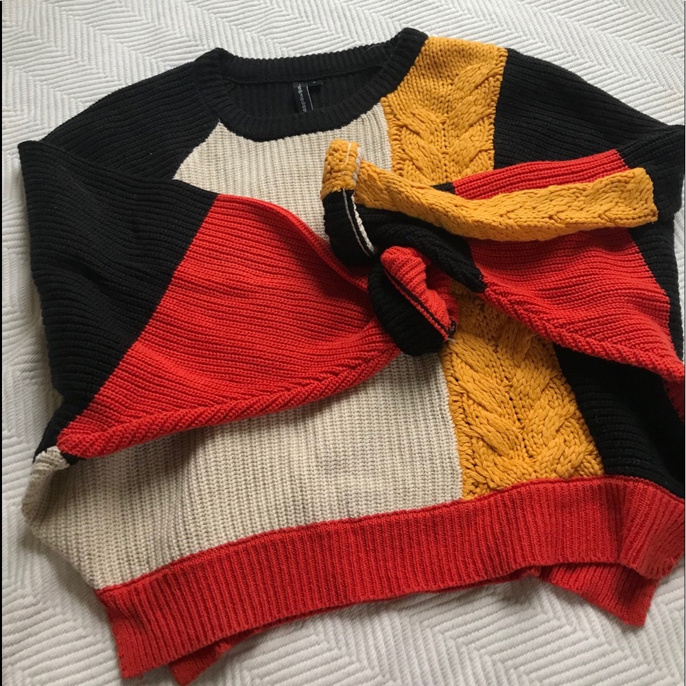 knit colorblock sweater